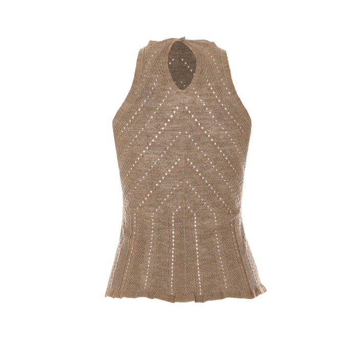Twin-Set Top Golden Linen