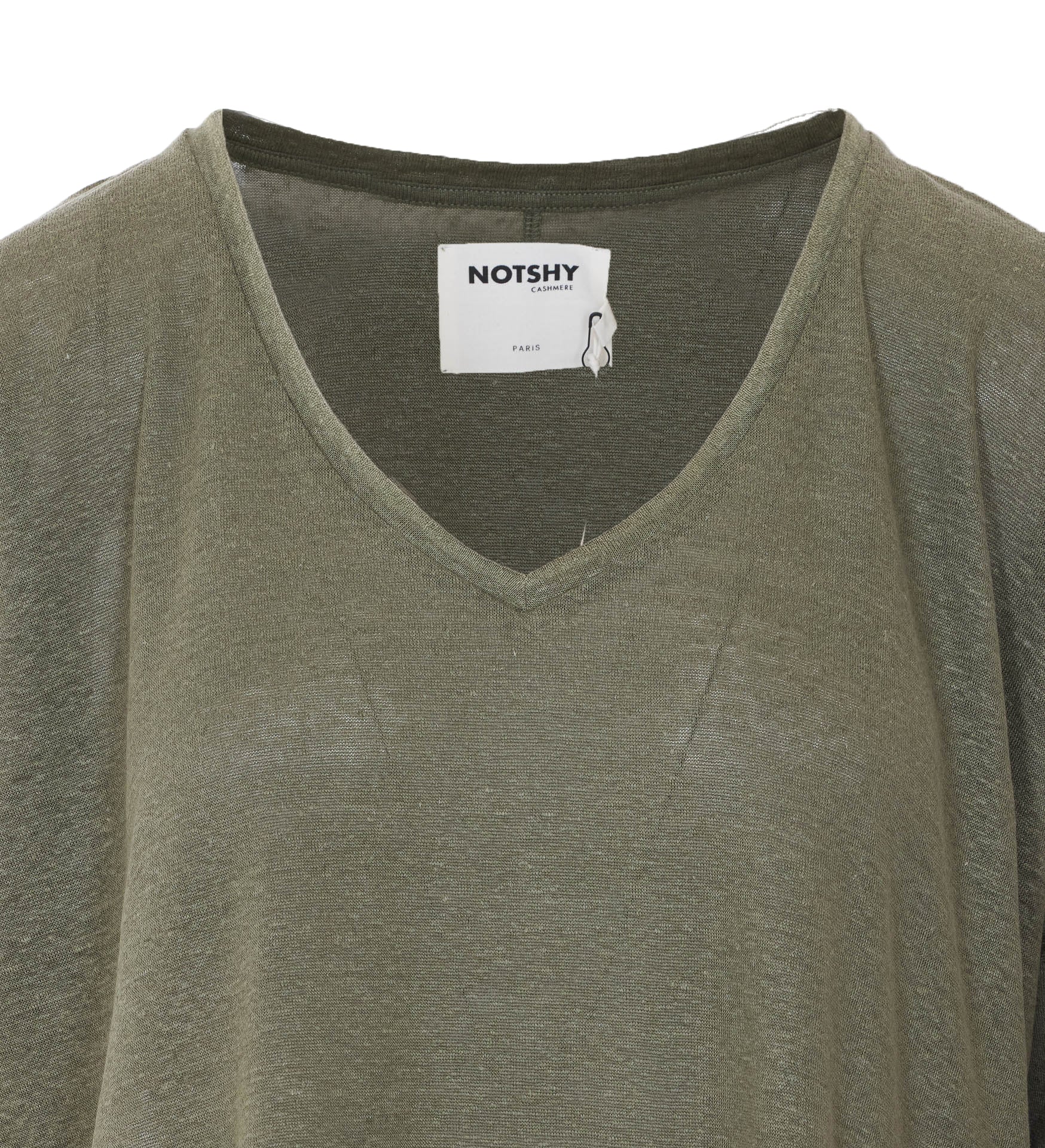 Not Shy T-Shirts And Polos Green Linen
