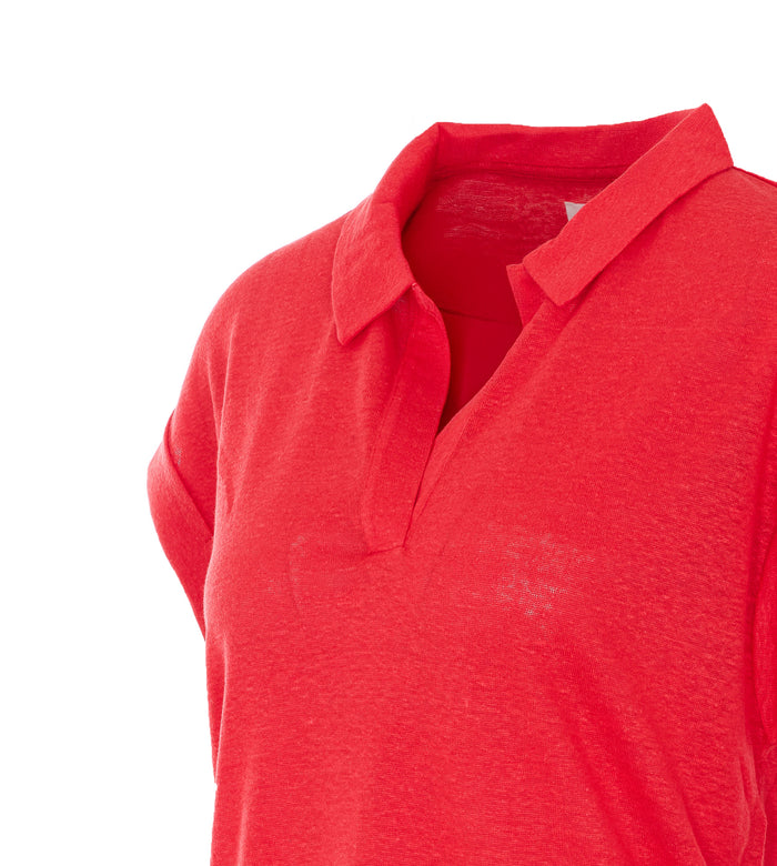 Not Shy T-Shirts And Polos Red Linen