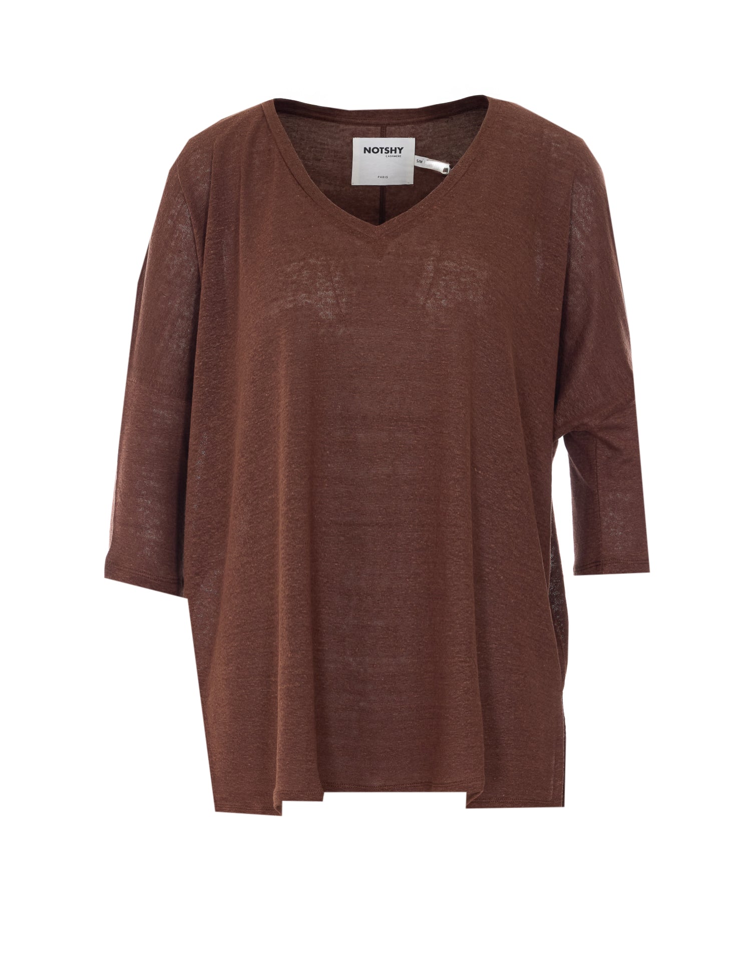 Not Shy T-Shirts And Polos Brown Linen