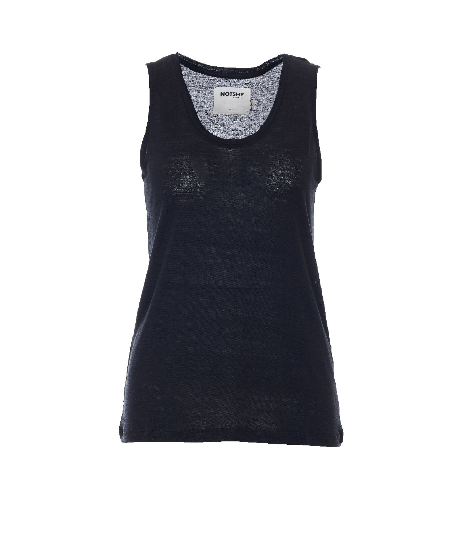 Not Shy Top Black Linen