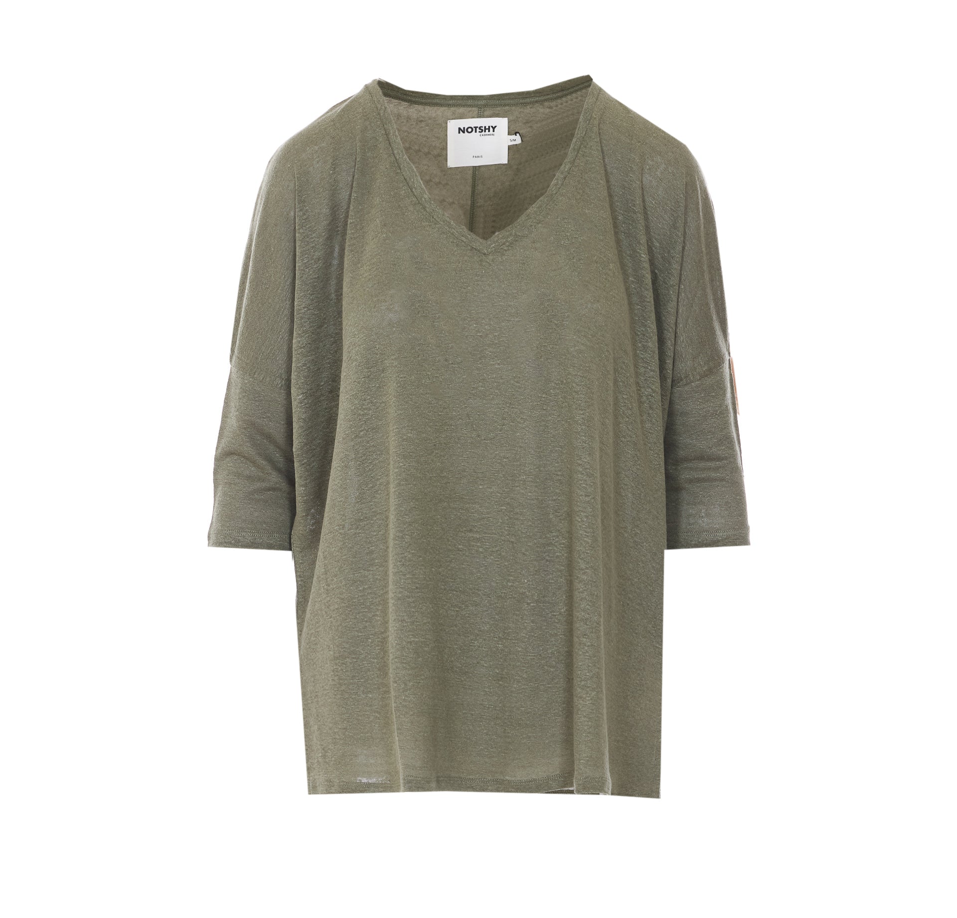 Not Shy T-Shirts And Polos Green Linen