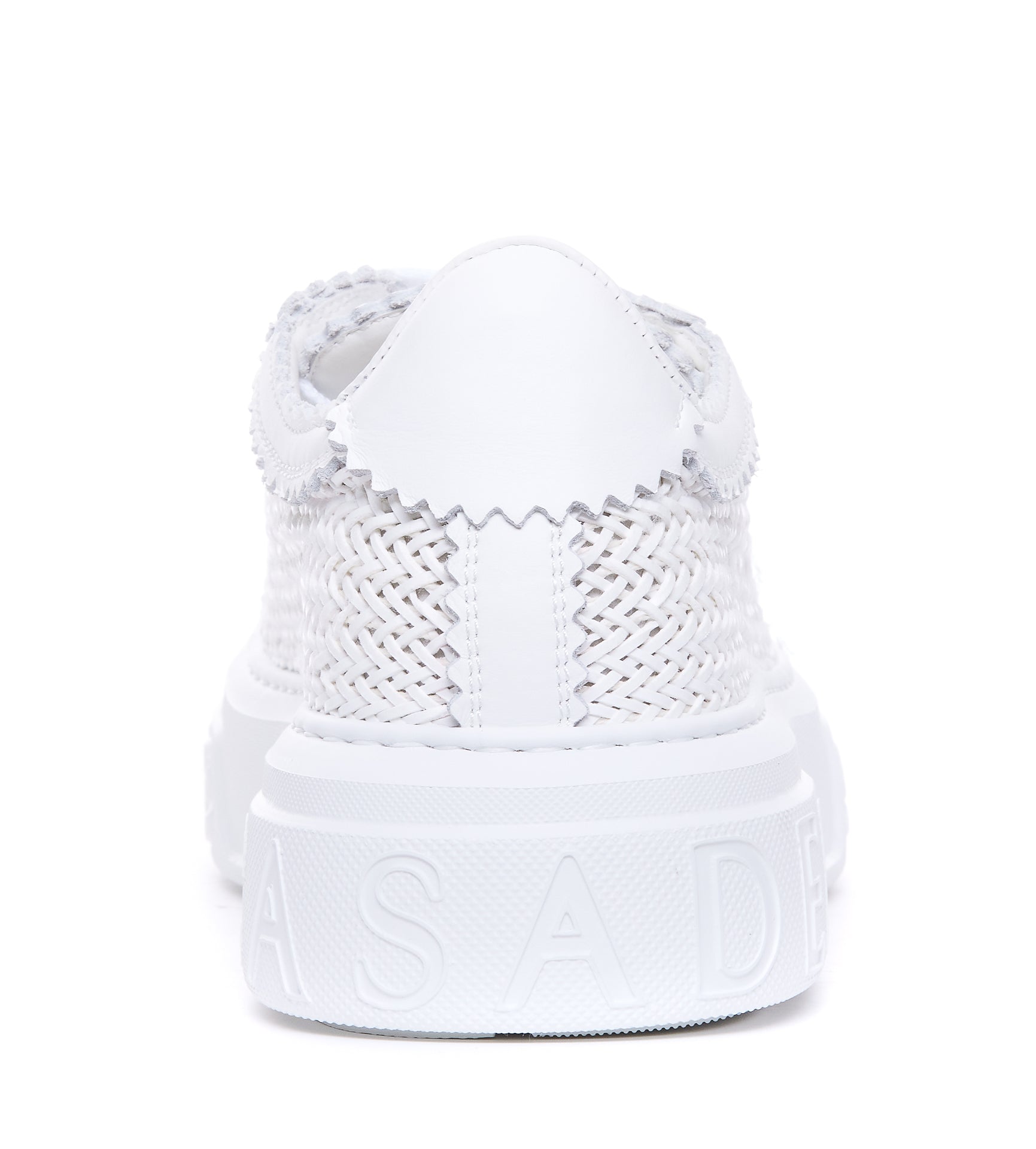 Casadei White Calf Leather/rubber Sole