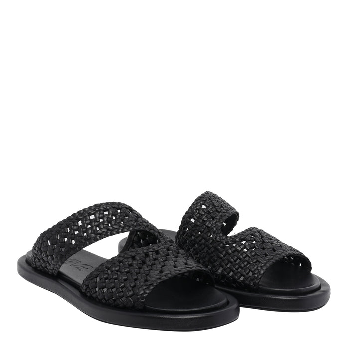 Poeve Sandals Black Calf Leather/rubber Sole
