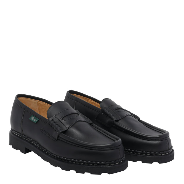 Paraboot Black Calf Leather/rubber Sole