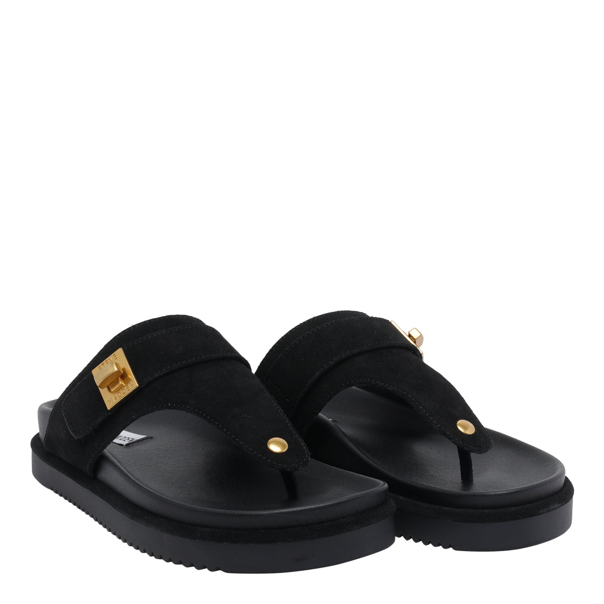 Steve Madden Sandals Black Calf Leather/rubber Sole