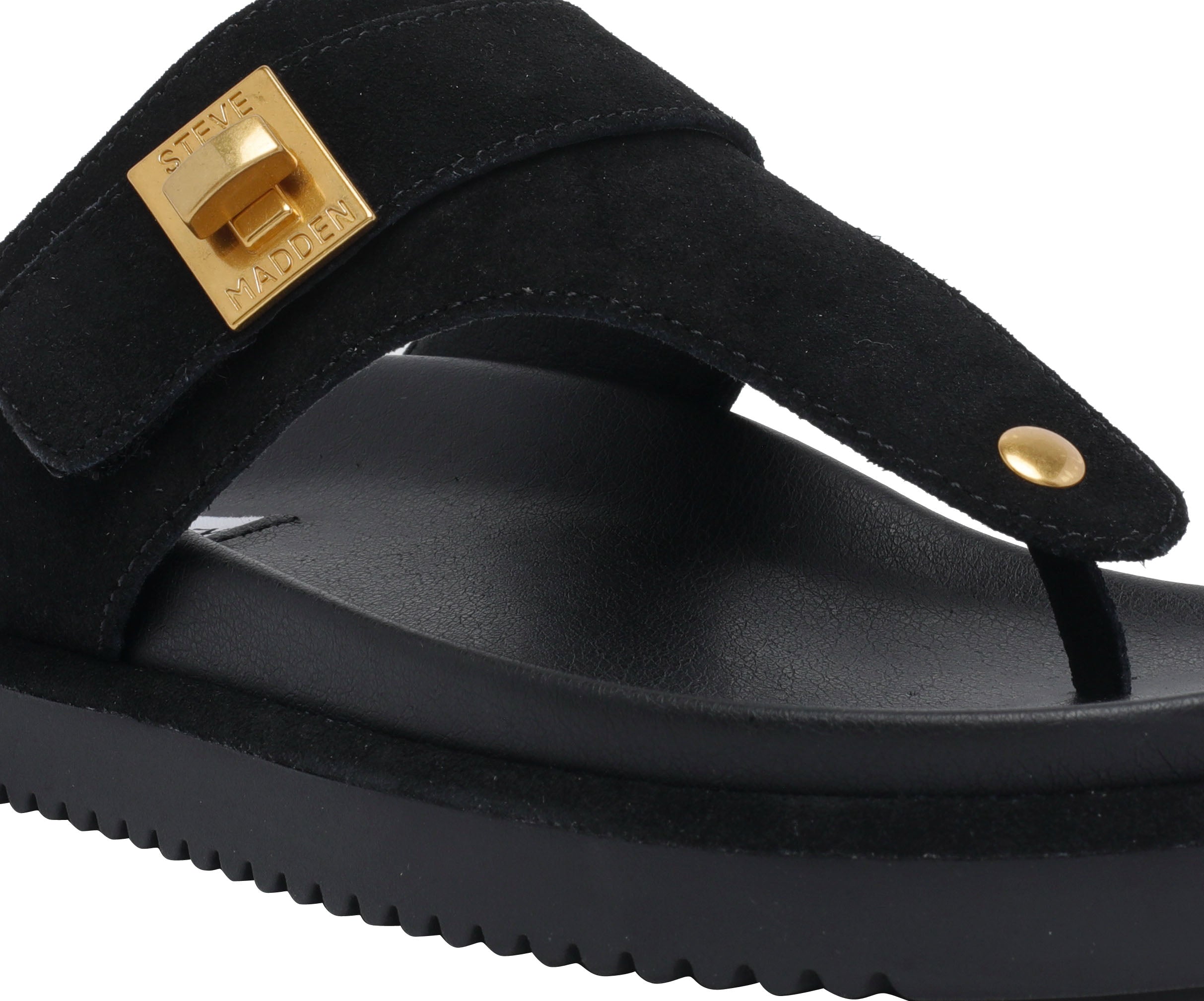 Steve Madden Sandals Black Calf Leather/rubber Sole