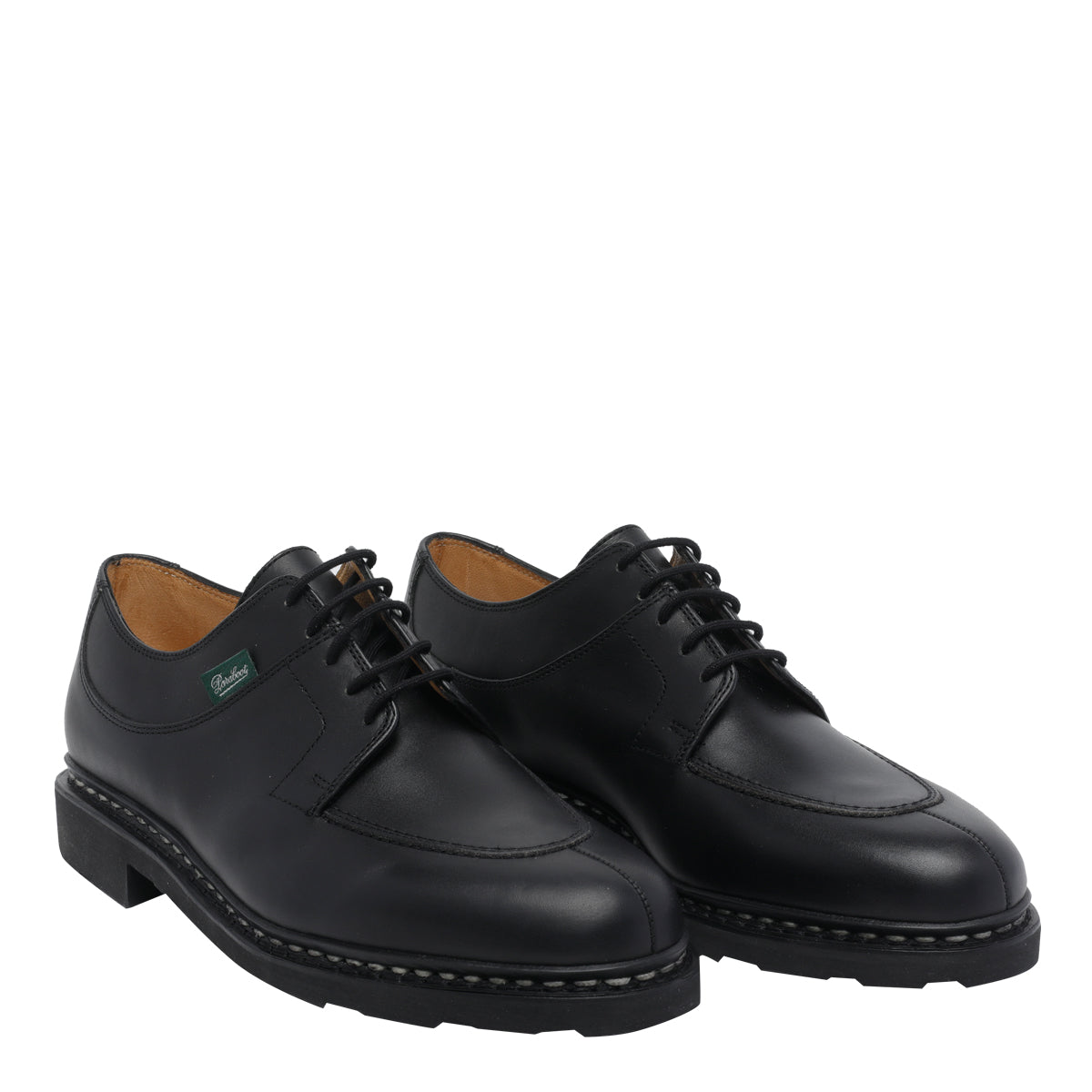 Paraboot Black Calf Leather/rubber Sole