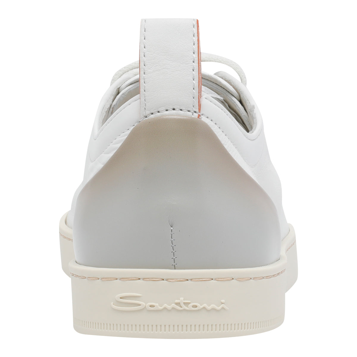 Santoni Sneakers White Calf Leather/rubber Sole