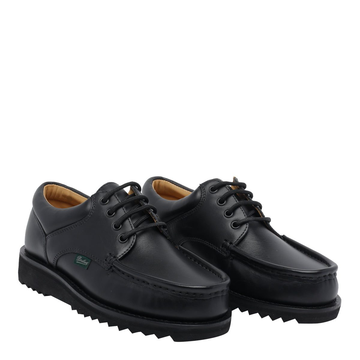 Paraboot Flat Shoes Black Calf Leather/rubber Sole