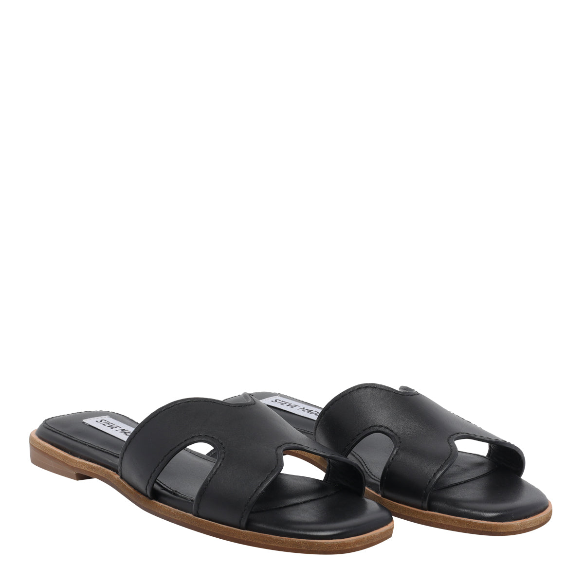 Steve Madden Sandals Black Calf Leather/rubber Sole