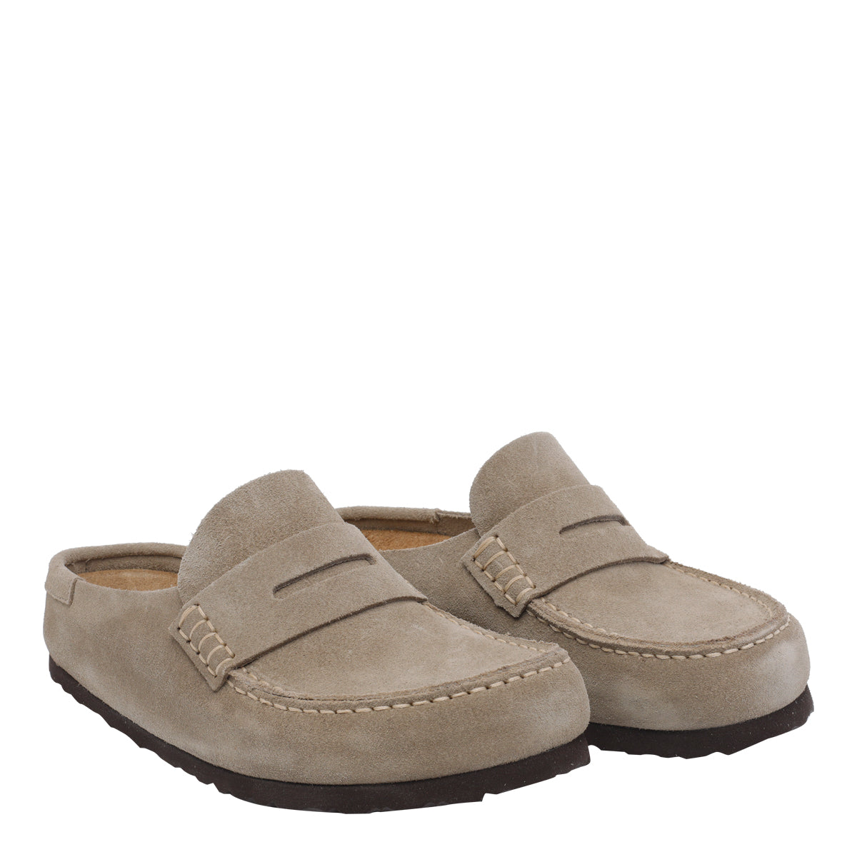Birkenstock Beige Suede Leather/rubber Sole
