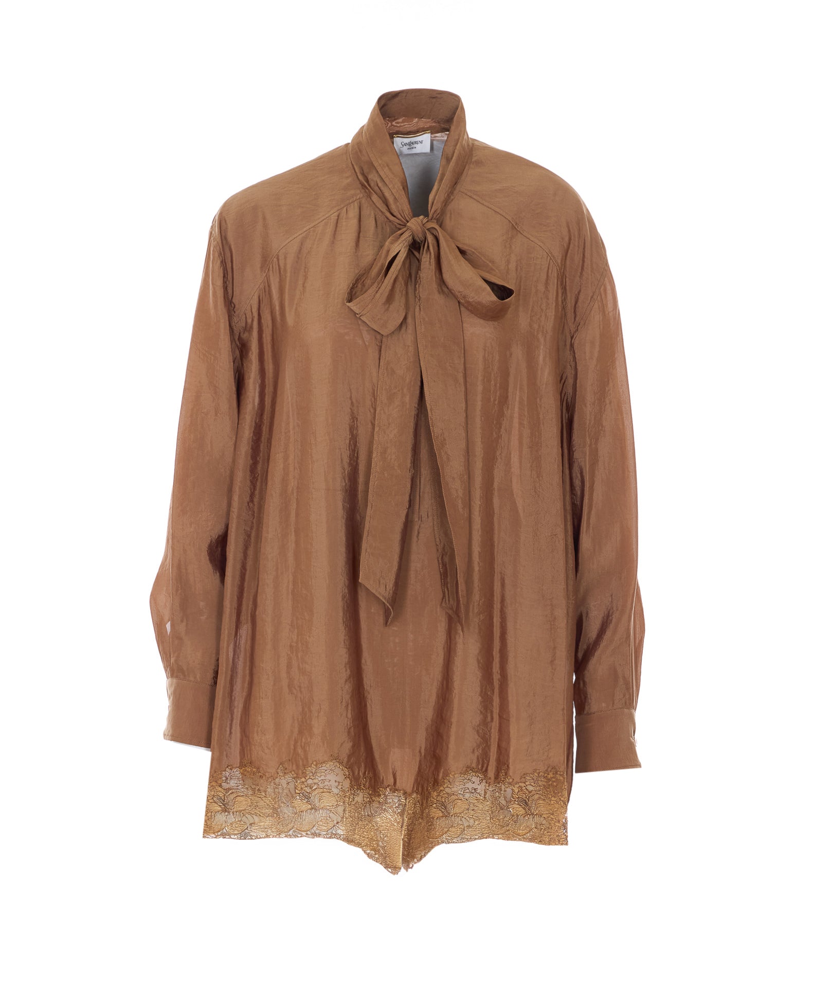Saint Laurent Shirts Brown Polyester