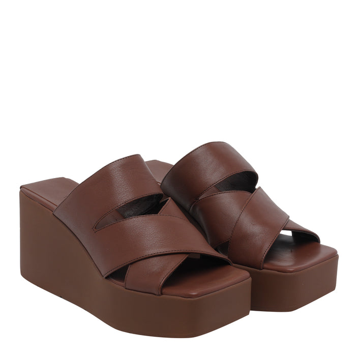 Vic Matie Sandals Brown Calf Leather/rubber Sole