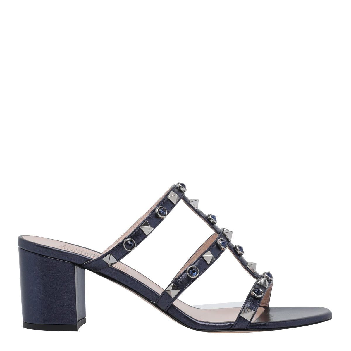 Valentino Garavani Sandals Blue Calf Leather/leather Sole