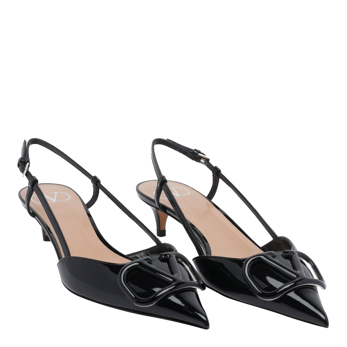 Valentino Garavani With Heel Black Calf Leather/leather Sole