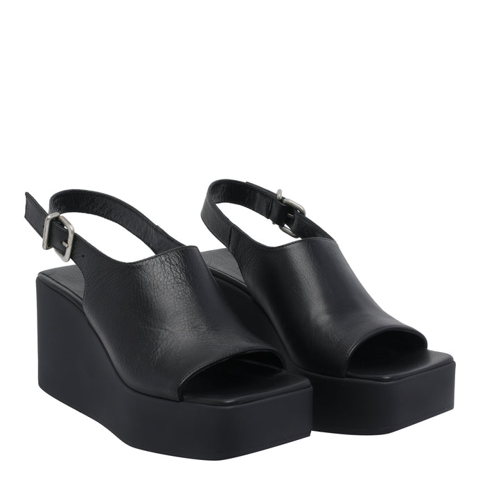 Vic Matie Sandals Black Calf Leather/rubber Sole