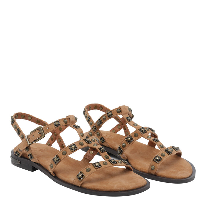 Ash Sandals Beige Suede Leather/rubber Sole