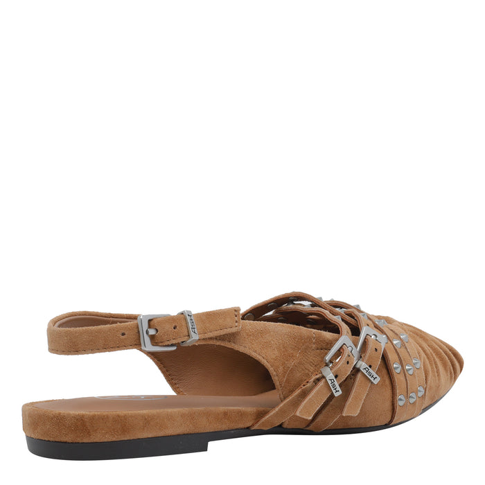 Ash Flat Shoes Beige Suede Leather/rubber Sole