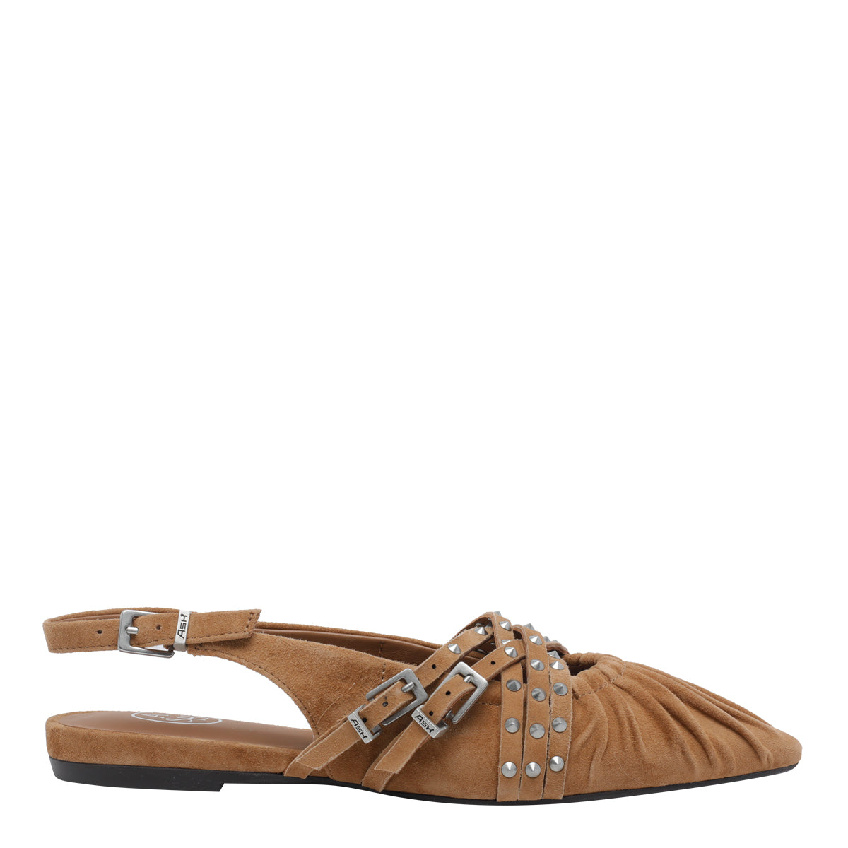Ash Flat Shoes Beige Suede Leather/rubber Sole