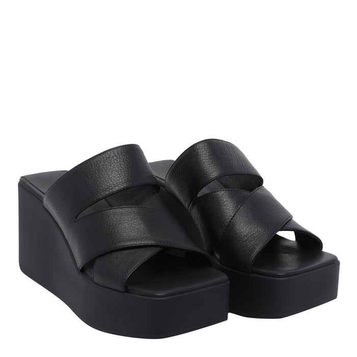 Vic Matie Sandals Black Calf Leather/rubber Sole
