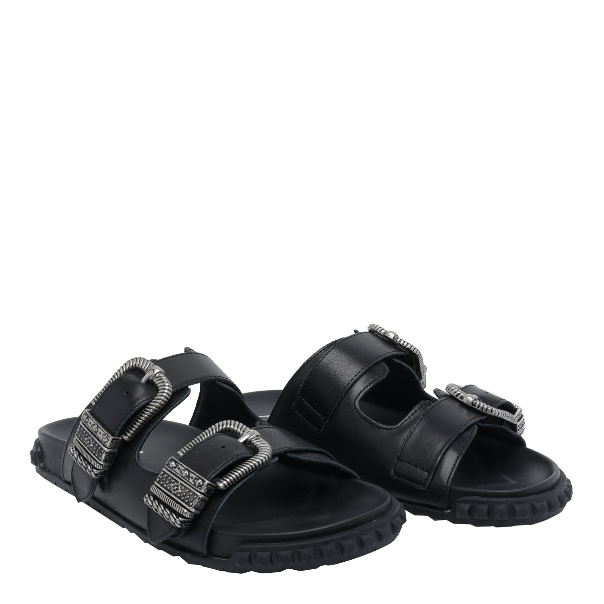 Ash Sandals Black Calf Leather/rubber Sole