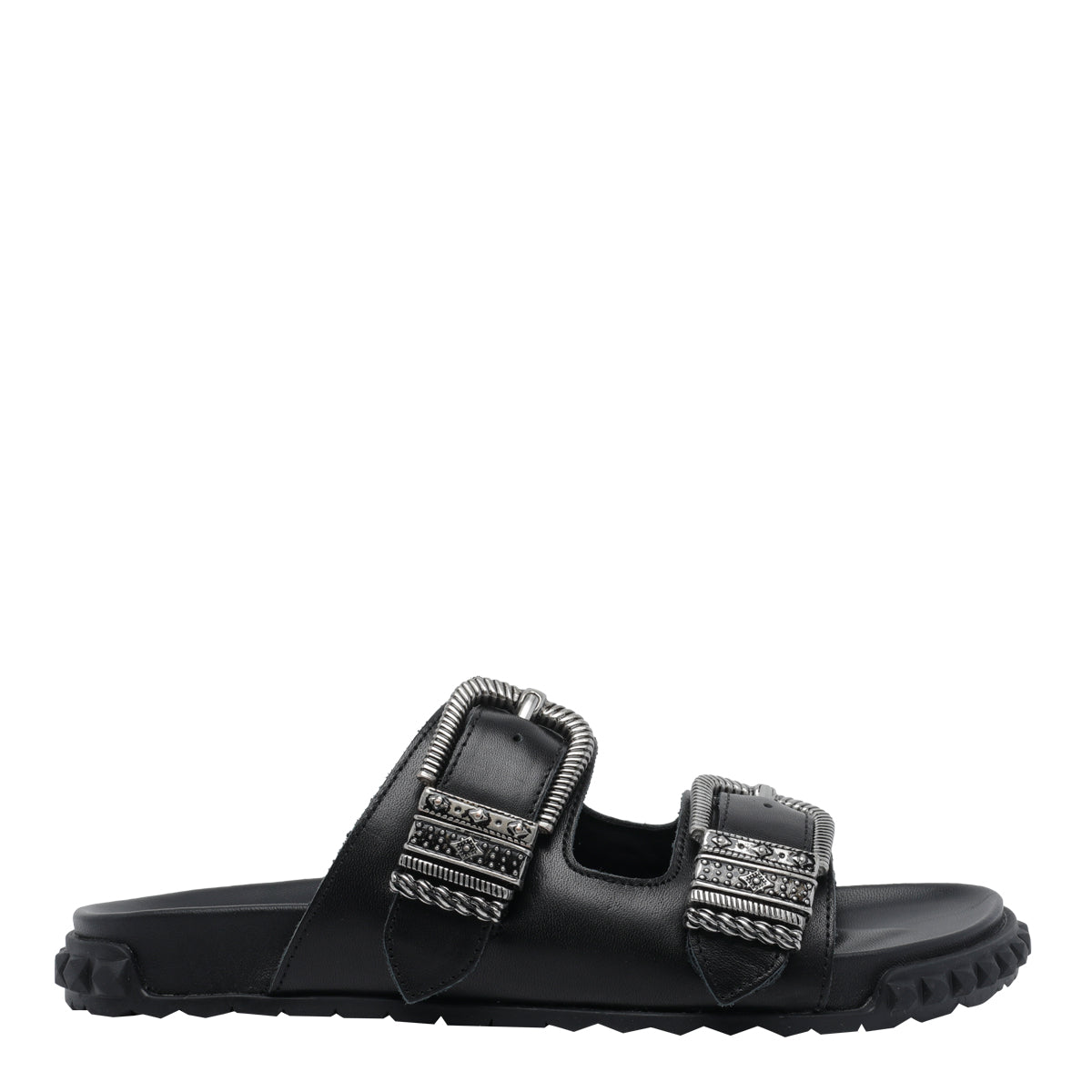 Ash Sandals Black Calf Leather/rubber Sole