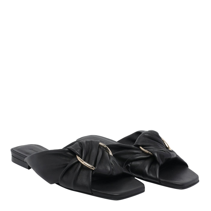 Angel Alarcon Sandals Black Calf Leather/rubber Sole