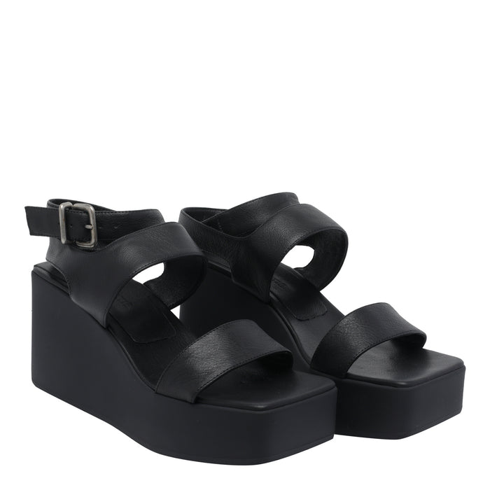 Vic Matie Sandals Black Calf Leather/rubber Sole