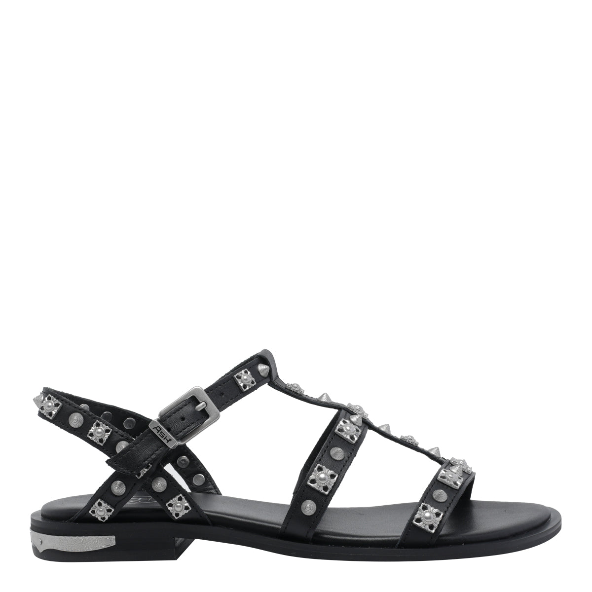 Ash Sandals Black Calf Leather/rubber Sole