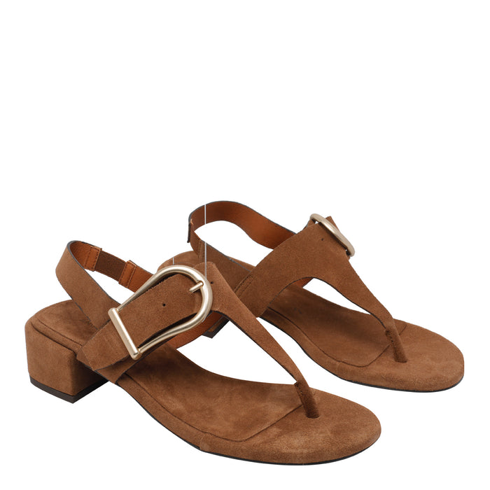 Angel Alarcon Sandals Brown Suede Leather/rubber Sole