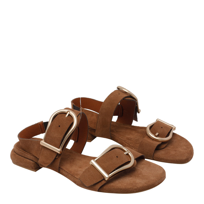 Angel Alarcon Sandals Brown Suede Leather/rubber Sole