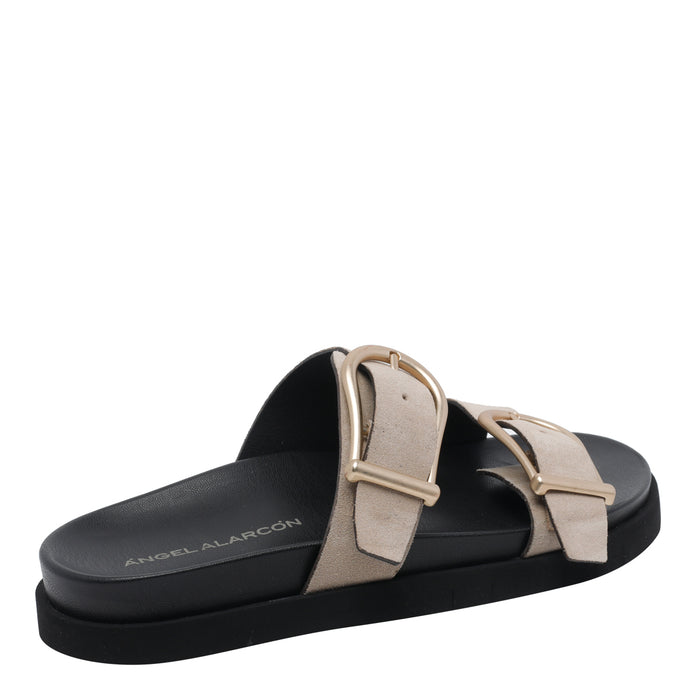 Angel Alarcon Sandals Beige Suede Leather/rubber Sole