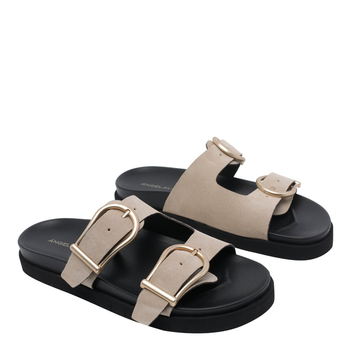 Angel Alarcon Sandals Beige Suede Leather/rubber Sole