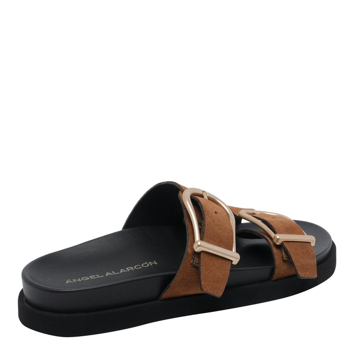 Angel Alarcon Sandals Brown Suede Leather/rubber Sole