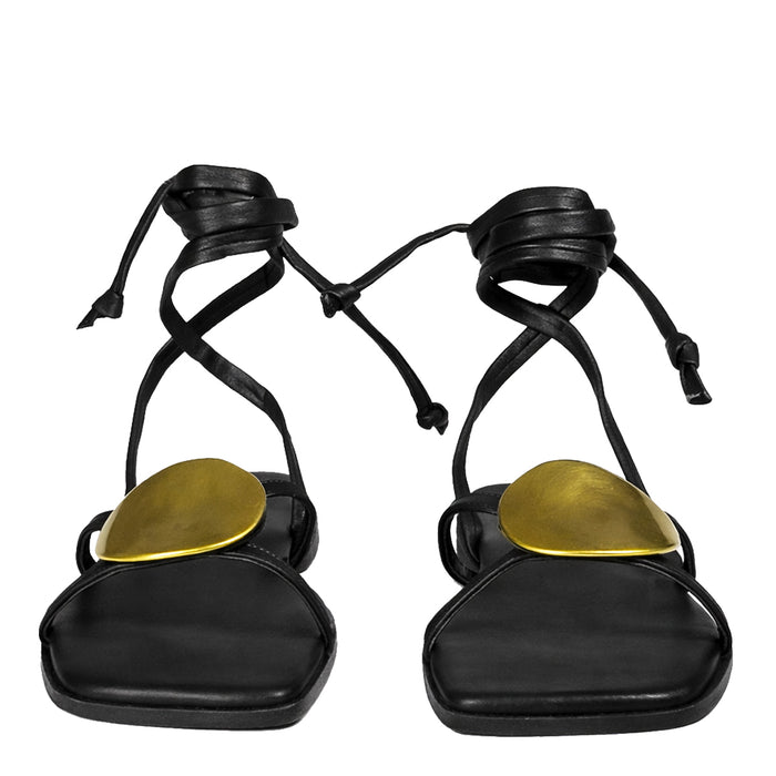 Vic Matie Sandals Black Calf Leather/leather Sole