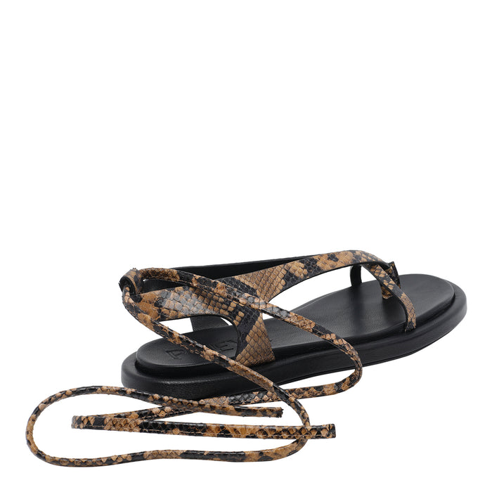 Poeve Sandals Brown Calf Leather/rubber Sole