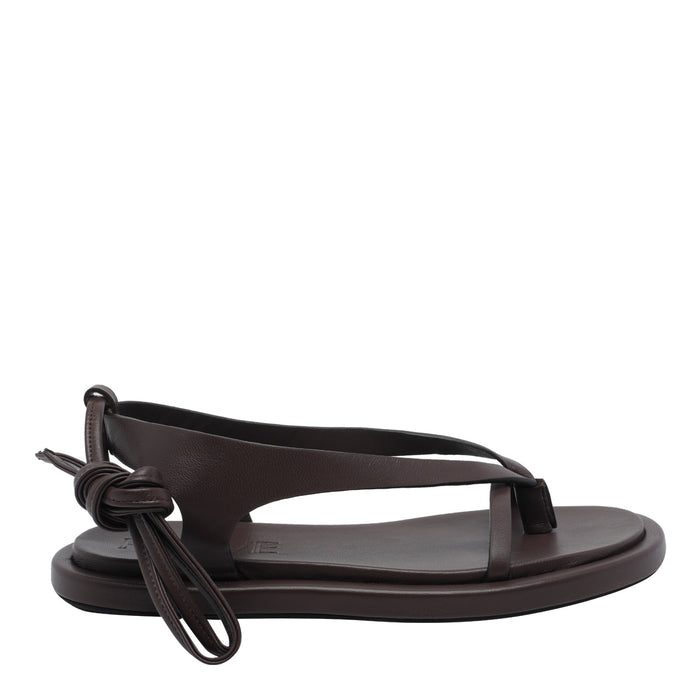 Poeve Sandals Brown Calf Leather/rubber Sole