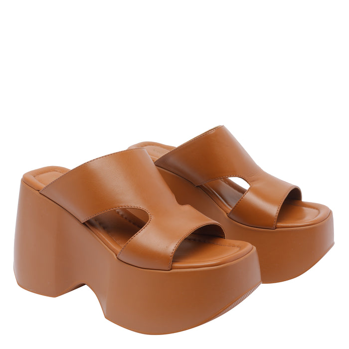 Vic Matie Sandals Brown Calf Leather/rubber Sole