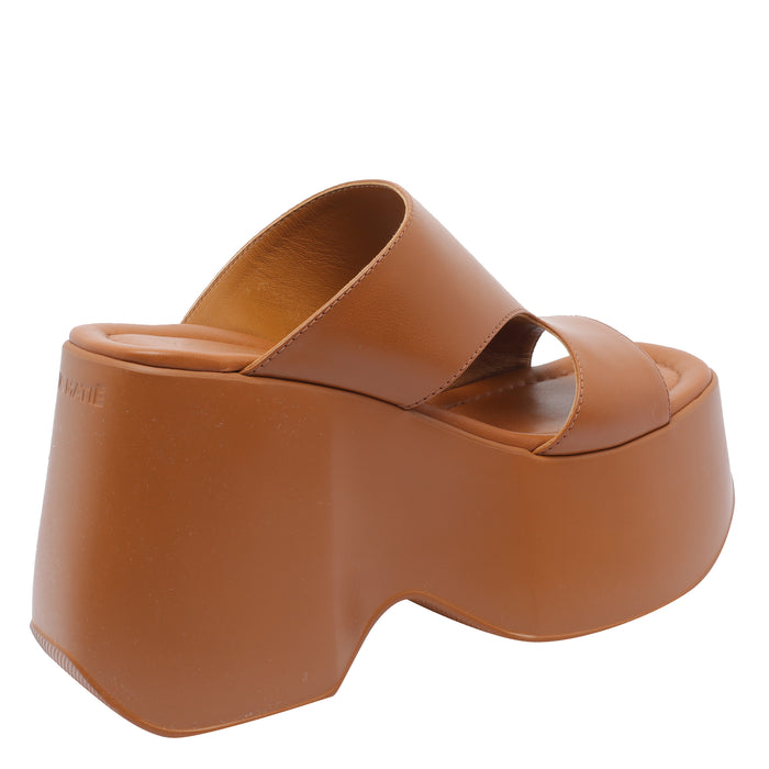 Vic Matie Sandals Brown Calf Leather/rubber Sole