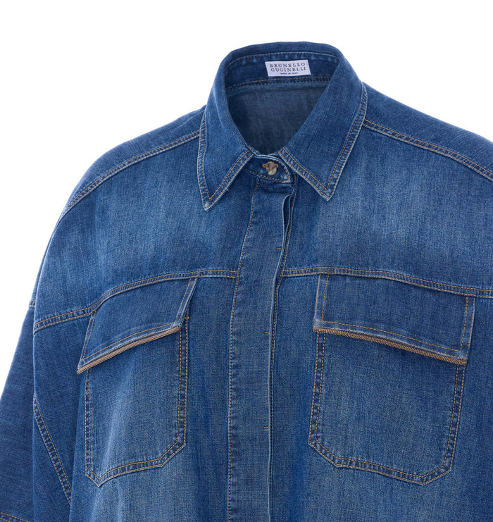 Brunello Cucinelli Shirts Blue Cotton