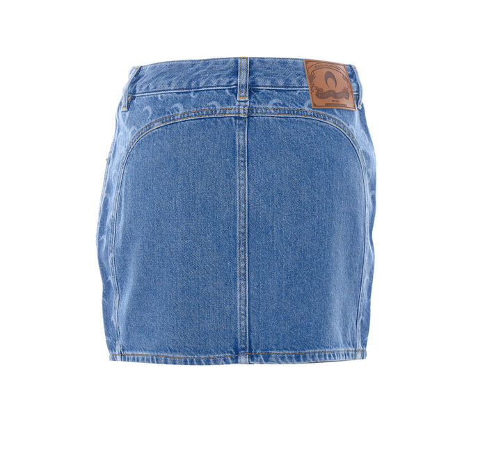 Marine Serre Skirts Blue Cotton