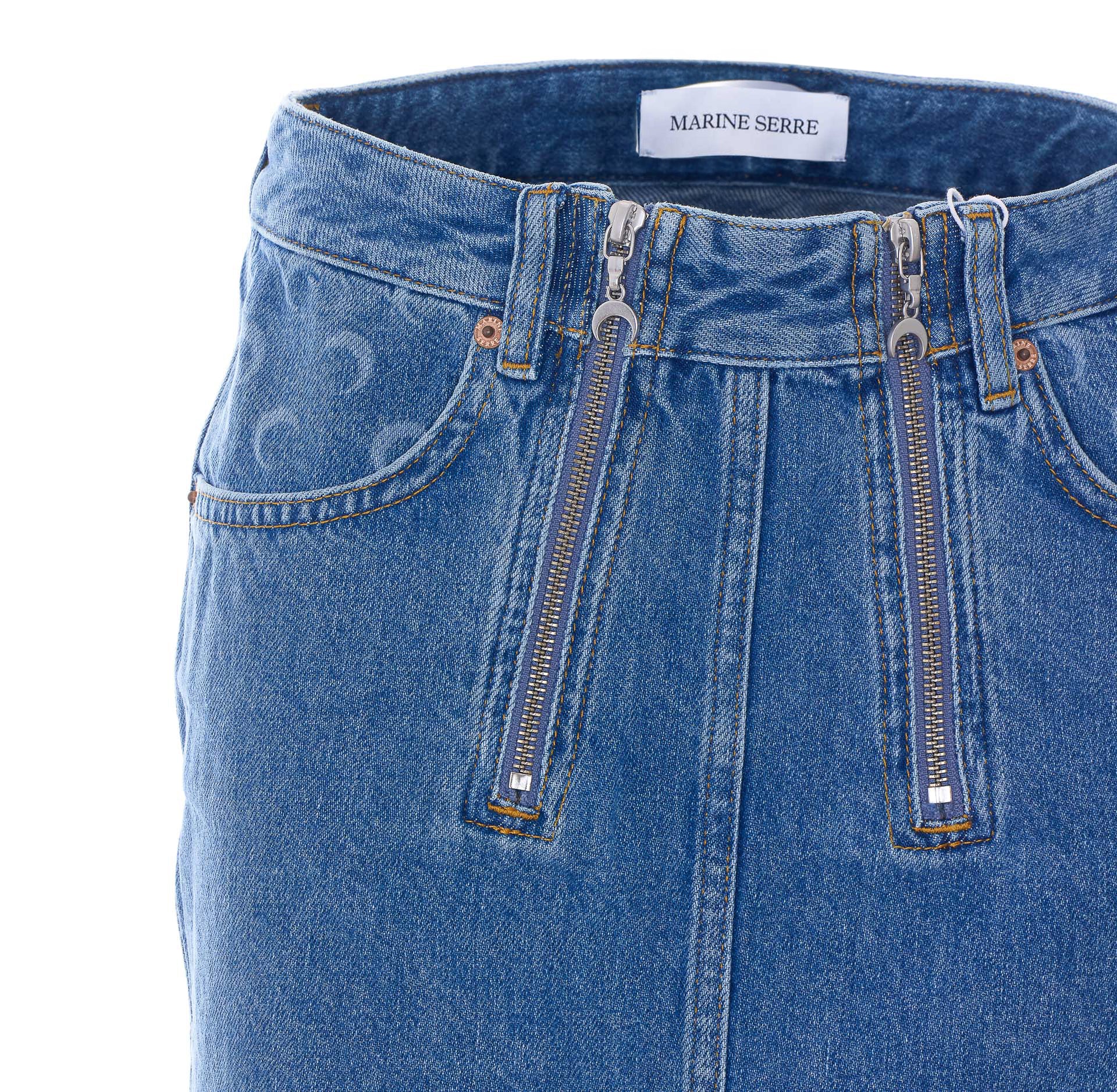 Marine Serre Skirts Blue Cotton