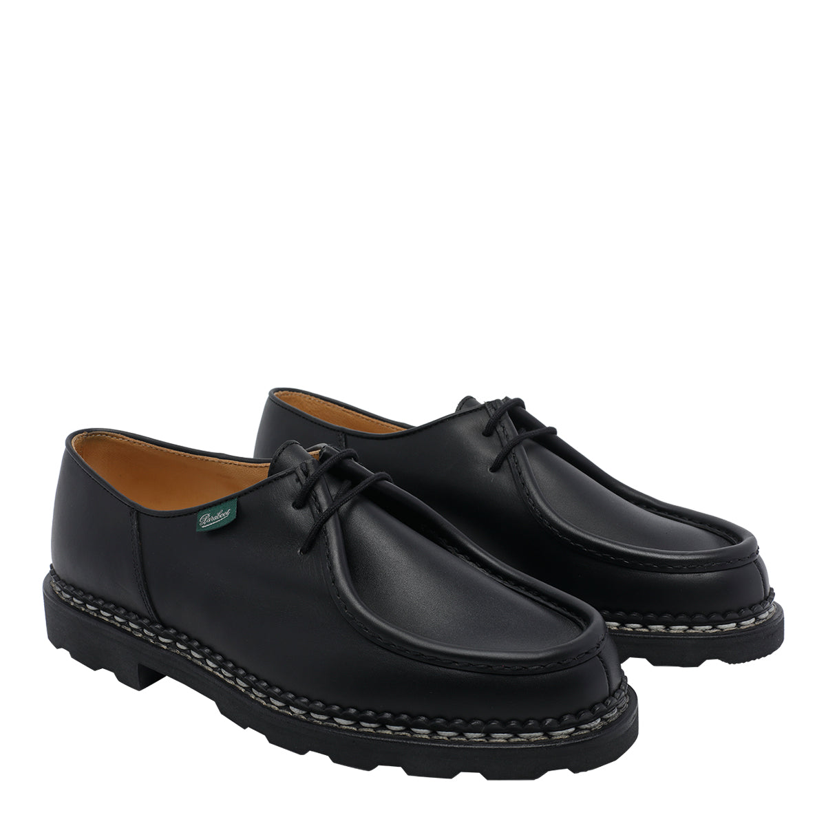 Paraboot Flat Shoes Black Calf Leather/rubber Sole