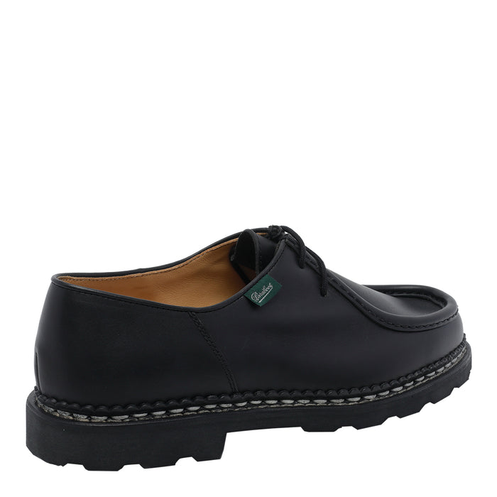 Paraboot Flat Shoes Black Calf Leather/rubber Sole