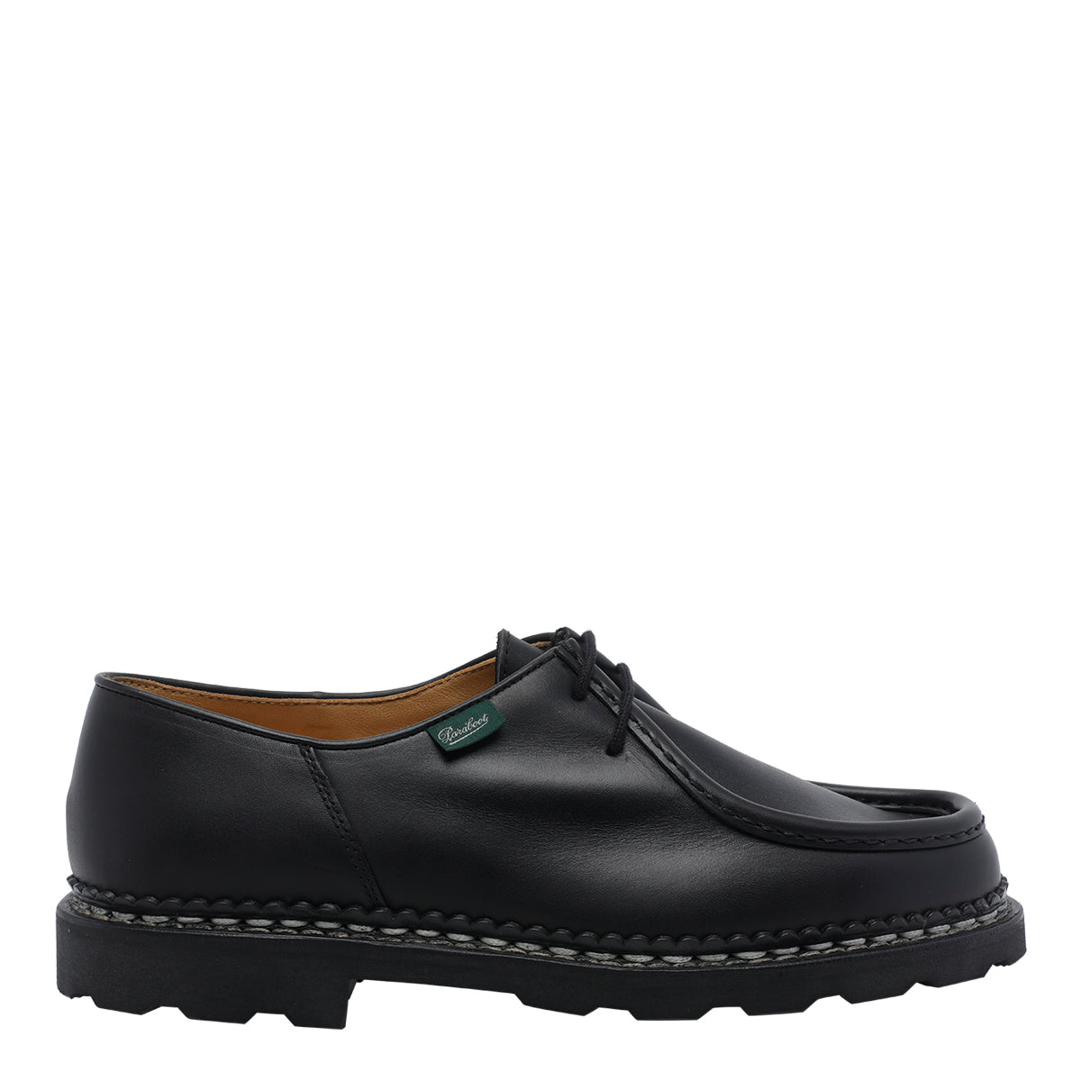 Paraboot Flat Shoes Black Calf Leather/rubber Sole