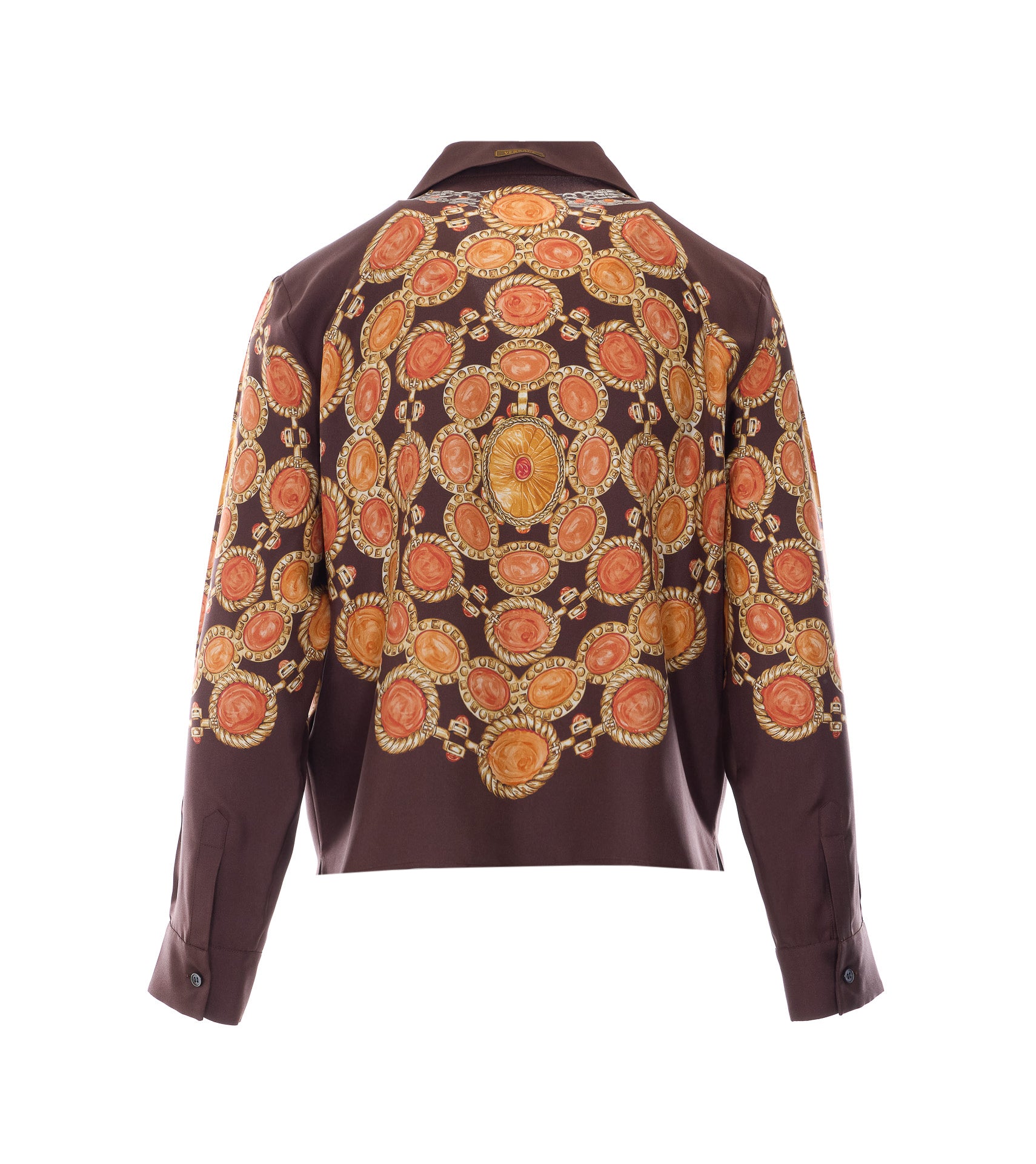 Versace Shirts Chocolate+amber Silk