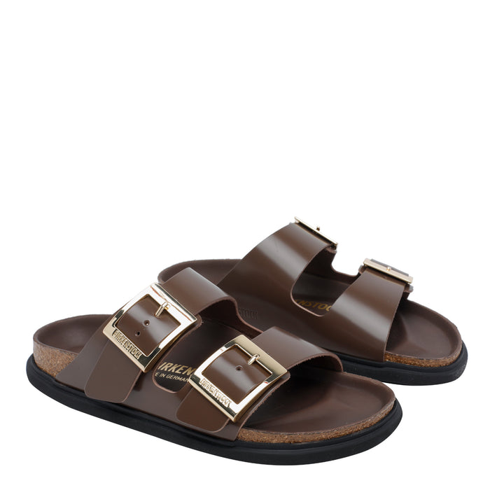 Birkenstock Sandals Brown Calf Leather/rubber Sole