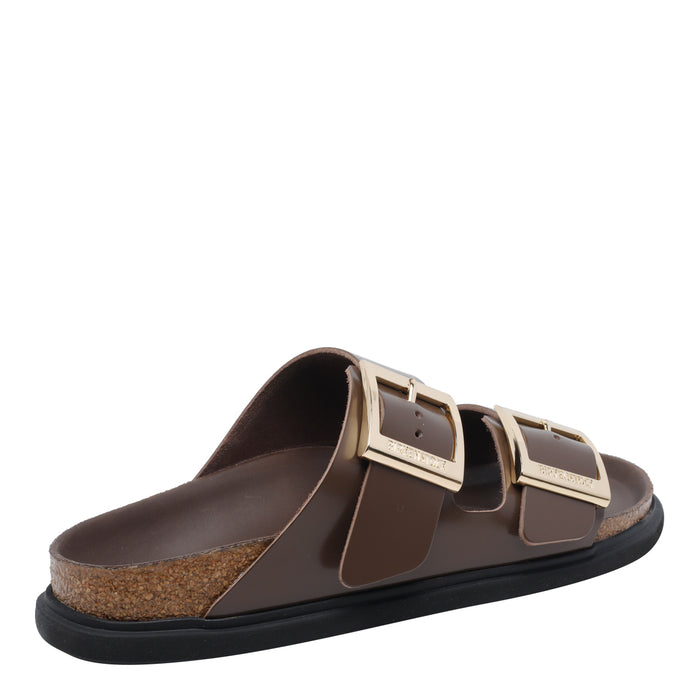 Birkenstock Sandals Brown Calf Leather/rubber Sole