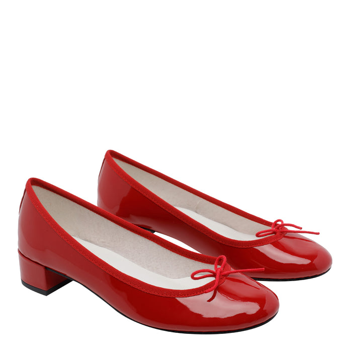 Repetto With Heel Red Patent Leather/leather Sole
